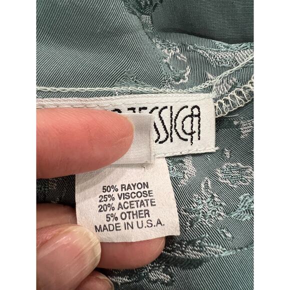 VTG Donna Jessica Asymmetric Multicolor Textured Patchwork Dress Romantic Sz-M - Picture 10 of 13